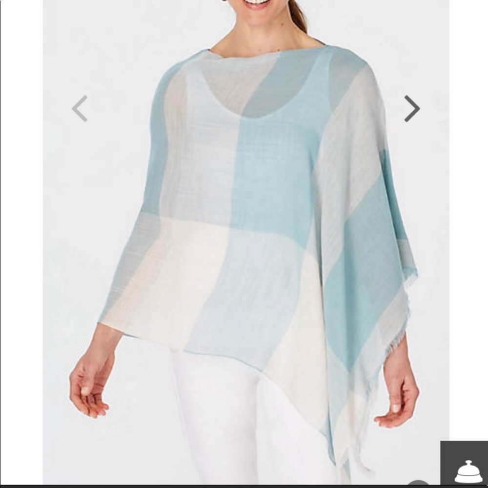 J. Jill Blue Plaid Poncho